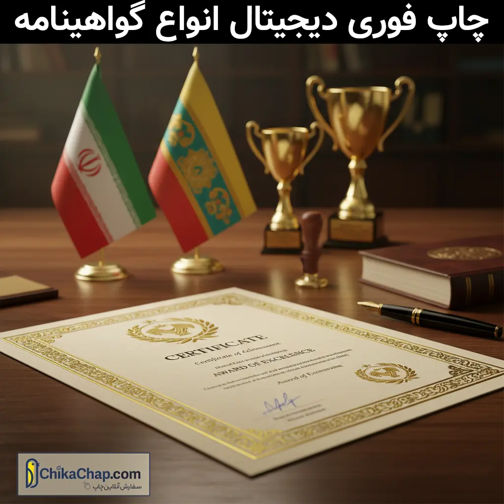 چاپ گواهینامه حرفه&zwnj;ای | طراحی و چاپ گواهینامه آموزشی، رسمی و فوری